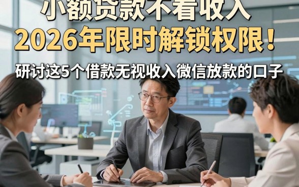 小额贷款不看收入2026年限时解锁权限！研讨这5个借款无视收入微信放款的口子
