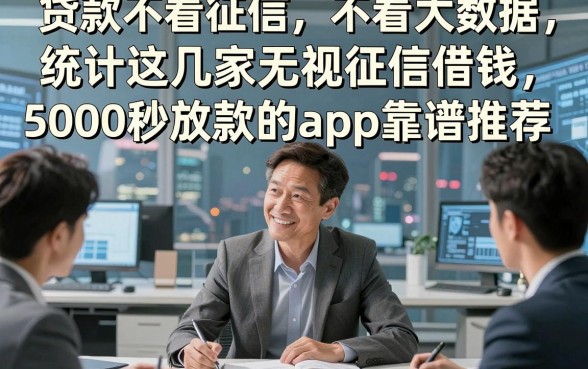 贷款不看征信,不看大数据，统计这几家无视征信借钱5000秒放款的app靠谱推荐