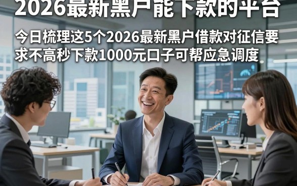 2026最新黑户能下款的平台，今日梳理这5个2026最新黑户借款对征信要求不高秒下款1000元口子可帮应急调度