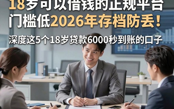 18岁可以借钱的正规平台门槛低2026年存档防丢！深度介绍这5个18岁贷款6000秒到账的口子