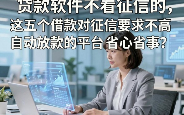 贷款软件不看征信的，这五个借款对征信要求不高自动放款的平台省心省事