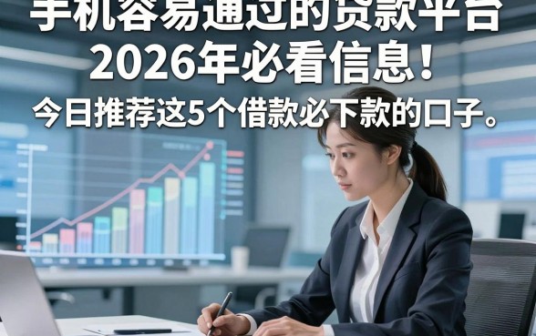 手机容易通过的贷款平台2026年必看信息！今日推荐这5个借款必下款的口子