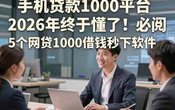 手机贷款1000平台2026年终于懂了！必阅​5个网贷1000借钱秒下软件