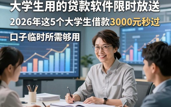 大学生用的贷款软件限时放送，2026年这5个大学生借款3000元秒过 口子临时所需够用