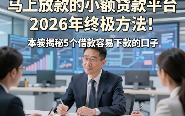 马上放款的小额贷款平台2026年终极方法！本篇揭秘5个借款容易下款的口子