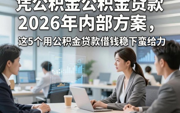 凭公积金公积金贷款2026年内部方案，这5个用公积金贷款借钱稳下软件蛮给力