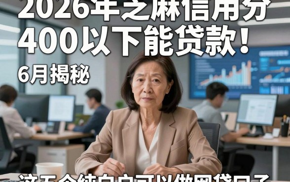 2026年芝麻信用分400以下能贷款！6月揭秘​这五个纯白户可以做网贷口子