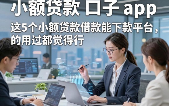 小额贷款 口子 app，这5个小额贷款借款能下款平台的用过都觉得行