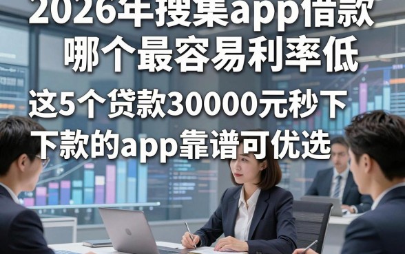2026年搜集app借款哪个最容易利率低，这5个贷款30000元秒下款的app靠谱可优选