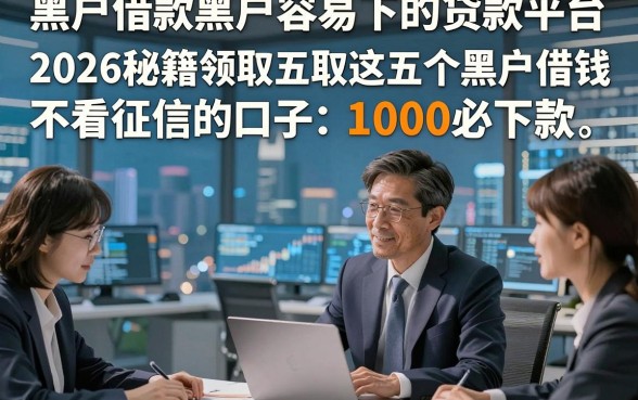 黑户借款黑户容易下的贷款平台，2026秘籍领取这五个黑户借钱不看征信的口子1000必下款