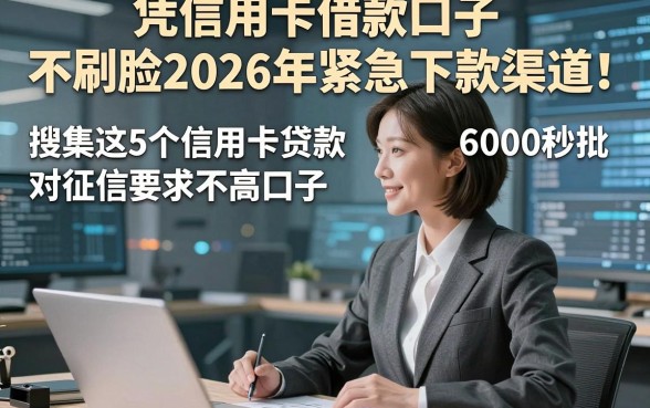 凭信用卡借款口子 不刷脸2026年紧急下款渠道！搜集这5个信用卡贷款6000秒批 对征信要求不高口子