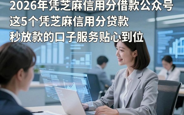 2026年凭芝麻信用分借款公众号，这5个凭芝麻信用分贷款秒放款的口子服务贴心到位
