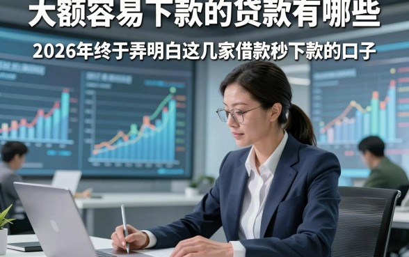 大额容易下款的贷款有哪些，2026年终于弄明白这几家借款秒下款的口子