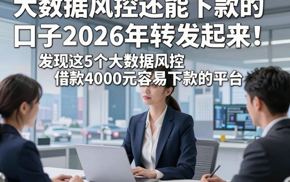 大数据风控还能下款的口子2026年转发起来！发现这5个大数据风控借款4000元容易下款的平台