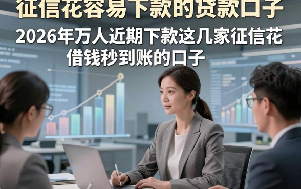 征信花容易下款的贷款口子，2026年万人近期下款这几家征信花借钱秒到账的口子