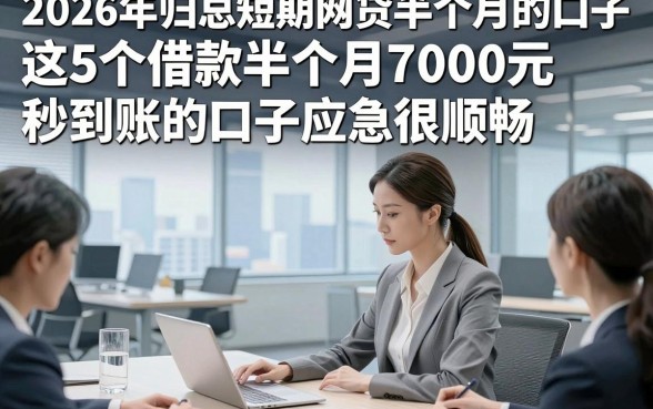 2026年归总短期网贷半个月的口子，这5个借款半个月7000元秒到账的口子应急很顺畅