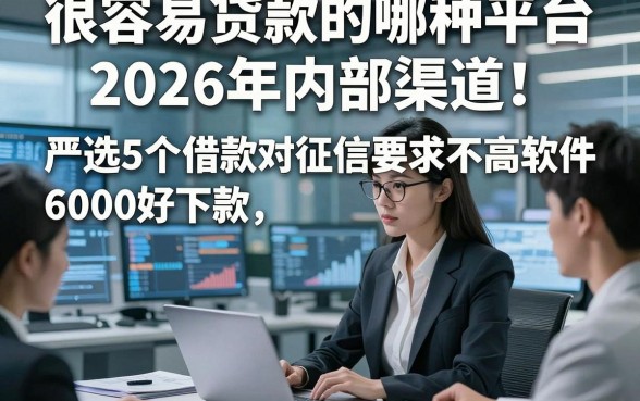 很容易贷款的哪种平台2026年内部渠道！严选5个借款对征信要求不高软件6000好下款