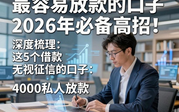 最容易放款的口子2026年必备高招！深度梳理这5个借款无视征信的口子4000私人放款