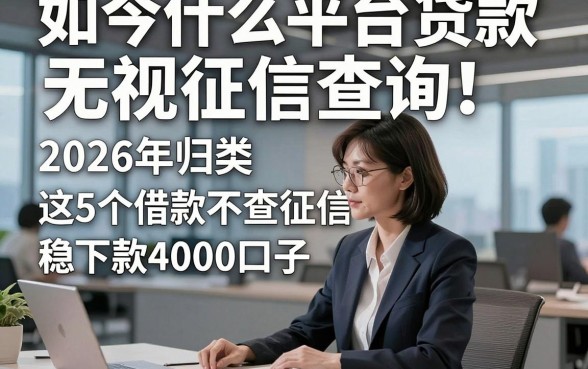 如今什么平台贷款无视征信查询！2026年归类​这5个借款不查征信稳下款4000的口子