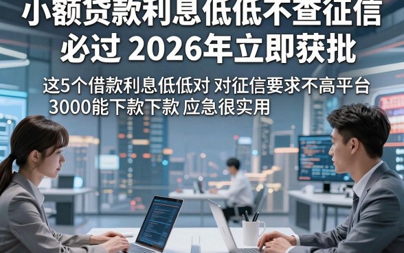 小额贷款利息低低不查征信必过2026年立即获批,这5个借款利息低低对征信要求不高平台3000能下款应急很实用