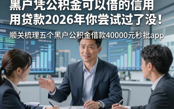 黑户凭公积金可以借的信用贷款2026年你尝试过了没！顺便梳理五个黑户公积金借款40000元秒批app