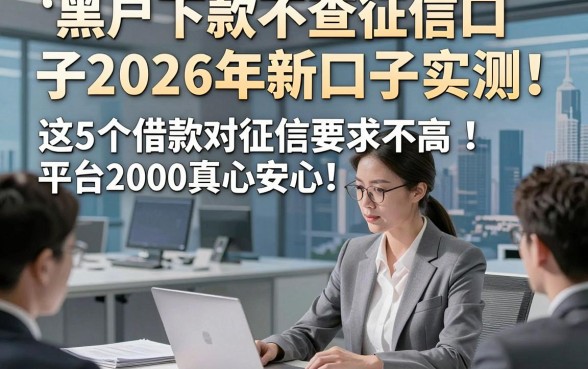 黑户下款不查征信口子2026年新口子实测！这5个借款对征信要求不高平台2000真心安心
