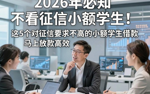 2026年必知​不看征信小额学生！这5个对征信要求不高的小额学生借款马上放款app办理很高效