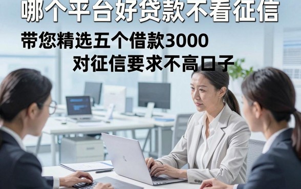 哪个平台好贷款不看征信，带您精选五个借款3000对征信要求不高口子