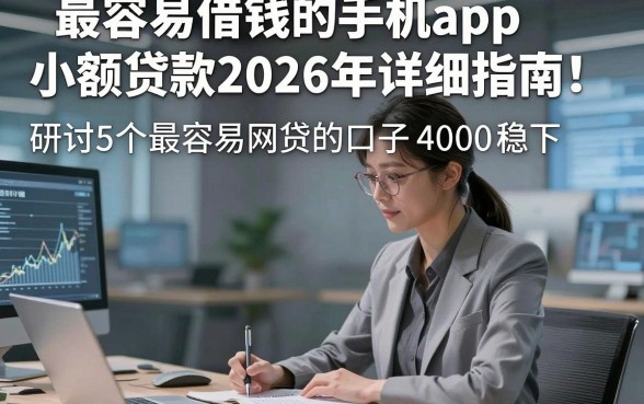 最容易借钱的手机app小额贷款2026年详细指南！研讨5个最容易网贷的口子4000稳下