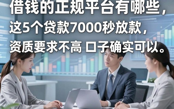 借钱的正规平台有哪些的,这5个贷款7000秒放款对资质要求不高口子确实可以