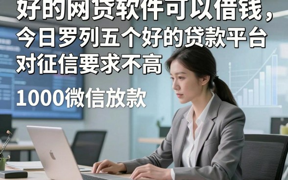 好的网贷软件可以借钱，今日罗列五个好的贷款平台对征信要求不高1000微信放款