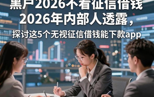 黑户2026不看征信借钱2026年内部人透露，探讨这5个无视征信借钱能下款app