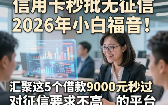 信用卡秒批无征信2026年小白福音！汇聚​这5个借款9000元秒过 对征信要求不高 的平台