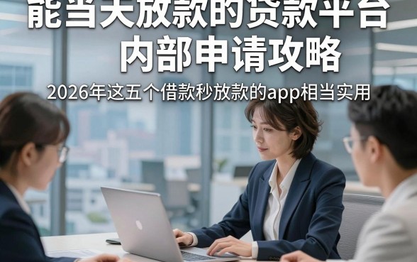 能当天放款的贷款平台内部申请攻略，2026年这五个借款秒放款的app相当实用