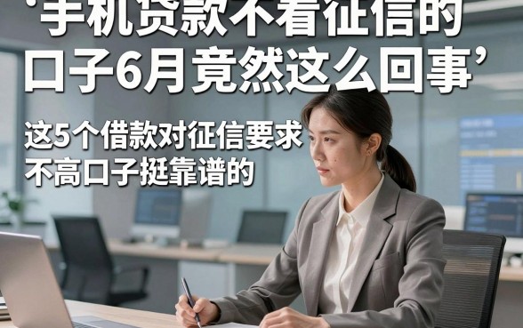 手机贷款不看征信的口子6月竟然这么回事，这5个借款对征信要求不高口子挺靠谱的