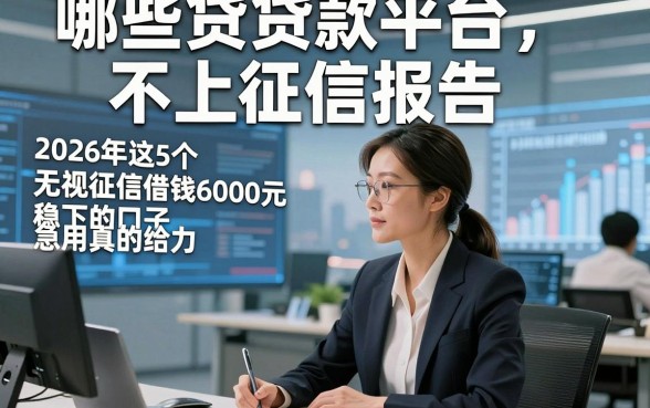哪些贷款平台不上征信报告，2026年这5个无视征信借钱6000元稳下的口子急用真的给力