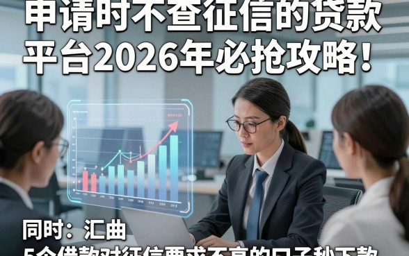 申请时不查征信的贷款平台2026年必抢攻略！同时汇总5个借款对征信要求不高的口子秒下款