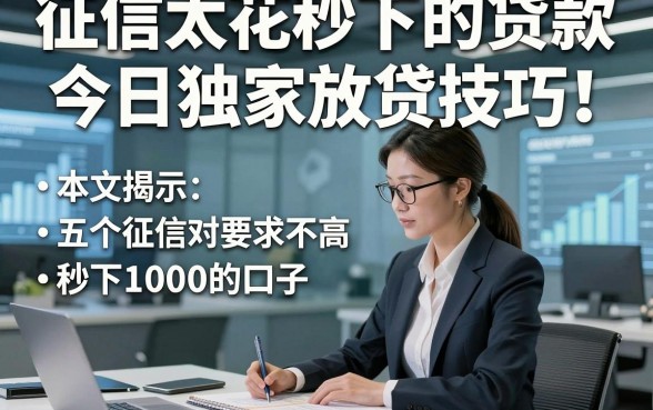 征信太花秒下的贷款今日独家放贷技巧！本文揭示五个征信对要求不高秒下1000的口子