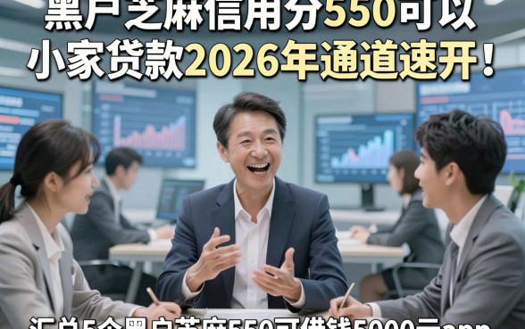 黑户芝麻信用分550可以小家贷款2026年通道速开！汇总5个黑户芝麻550可借钱5000元app
