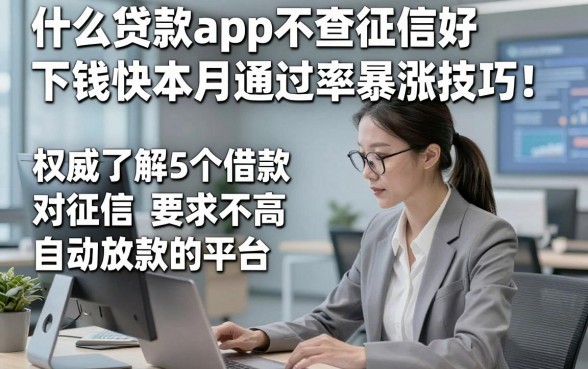什么贷款app不查征信好下钱快本月通过率暴涨技巧！权威了解5个借款对征信要求不高自动放款的平台