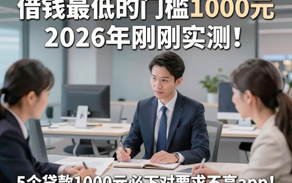 借钱最低的门槛1000元2026年刚刚实测！同时分享5个贷款1000元必下对要求不高app