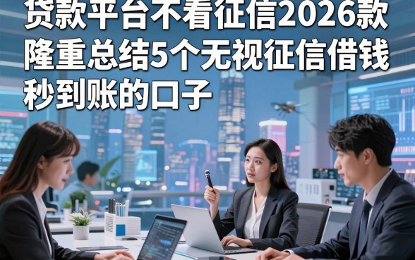 贷款平台不看征信2026款，隆重总结5个无视征信借钱秒到账的口子