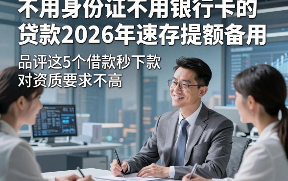 不用身份证不用银行卡的贷款2026年速存提额备用，品评这5个借款秒下款 对资质要求不高 的软件