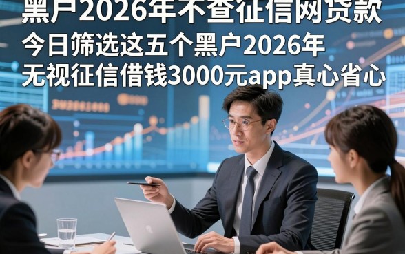 黑户2026年不查征信网贷款，今日筛选这五个黑户2026年无视征信借钱3000元app真心省心