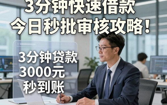 3分钟快速借款今日秒批审核攻略！本篇分析5个3分钟贷款3000元秒到账的app