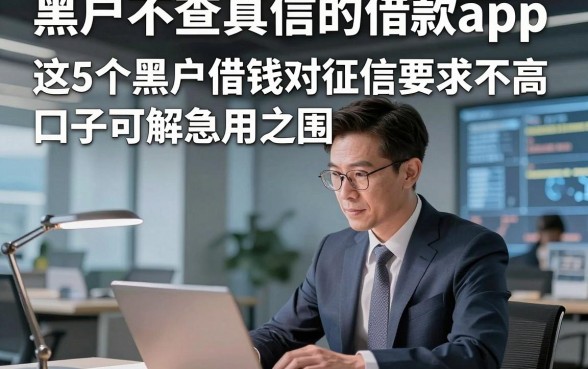 黑户不查真信的借款app，这5个黑户借钱对征信要求不高口子可解急用之围