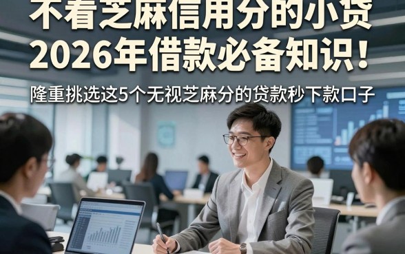 不看芝麻信用分的小贷2026年借款必备知识！隆重挑选这5个无视芝麻分的贷款秒下款口子