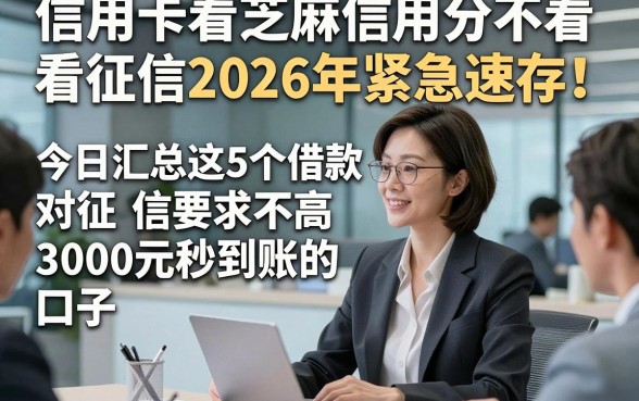 信用卡看芝麻信用分不看征信2026年紧急速存！今日汇总这5个借款对征信要求不高3000元秒到账的口子