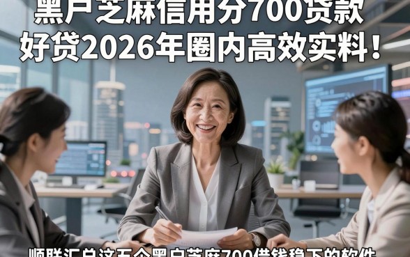 黑户芝麻信用分700贷款好贷2026年圈内高效实料！顺便汇总这五个黑户芝麻700借钱稳下的软件