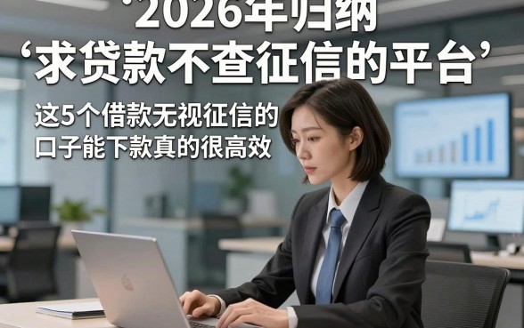 2026年归纳​求贷款不查征信的平台，这5个借款无视征信的口子能下款真的很高效